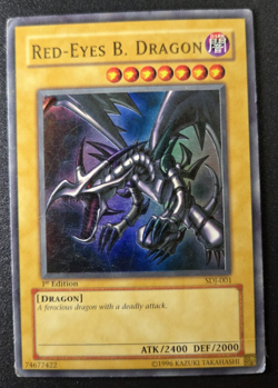 MP Yugioh Red-Eyes Black Dragon SDJ-001 1st Edition Holo Rare Yu-Gi-Oh! - Image 1