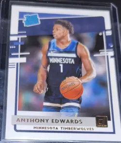 🏀 2020-21 Panini Donruss Basketball Base Card Rookie #201 Anthony EDWARDS 🏀 - Image 1