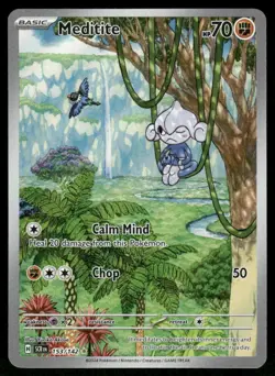 Pokemon Cards Meditite 153/142 Stellar Crown Illustration Rare NM *2 - Image 1