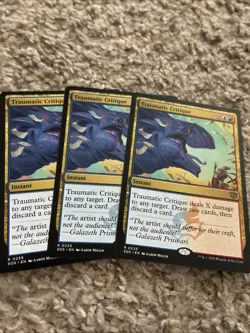 3x Traumatic Critique 239 Secrets of Strixhaven Magic the Gathering - Image 1