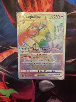 Pokemon TCG: Silver Tempest- Lugia VSTAR 202/195 Rainbow Secret Rare - Image 1