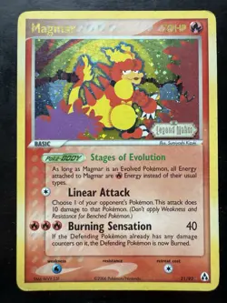 Pokemon Magmar 21/92 Legend Maker Reverse Holo Rare Stamped (MP) - Image 1