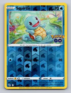 SQUIRTLE 015/078 C POKEMON GO POKEMON REVERSE HOLO NM - Image 1