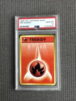1996 POKEMON JAPANESE BASIC FIRE ENERGY PSA 10 GEM MINT BASE SET - Image 1