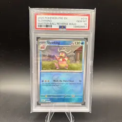 2025 POKEMON PRISMATIC EVOLUTIONS MASTER BALL REVERSE HOLO #019 SLOWKING PSA 10 - Image 1