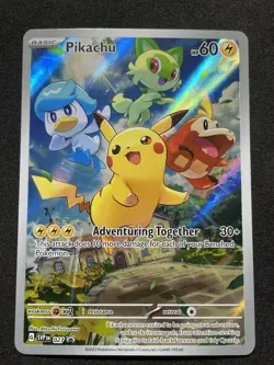 Pikachu 27 Paldea Evolved Black Star Promo Card Pokemon TCG NM - Image 1