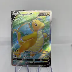Pokemon Go Full Art v Dragonite Card Rare Ultra Edition 076/078 - Image 1