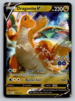 Dragonite V SWSH235 English Holo Full Art Promo Pokemon GO Pokemon Card NM - Image 1