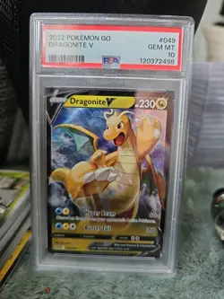 Pokemon Go 2022 Dragonite v #049 PSA 10 Gem Mint Card - Image 1