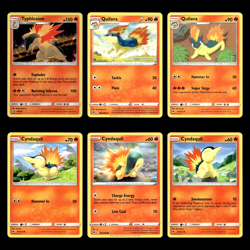 6x Typhlosion Holo Quilava Cyndaquil Lot SM185 Sun Moon Pokemon Cards Set TCG - Image 1
