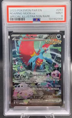 Roaring Moon ex 251/182 PSA 9 Mint SIR - 2023 Pokemon Paradox Rift English SIR - Image 1