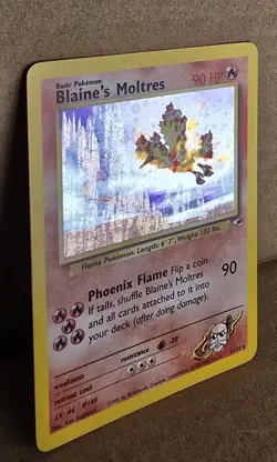 Pokemon TCG Gym Heroes Blaine's Moltres Holo Rare 1/132 90 HP 2000 English - Image 3
