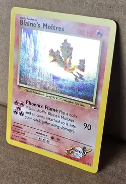 Pokemon TCG Gym Heroes Blaine's Moltres Holo Rare 1/132 90 HP 2000 English - Image 5