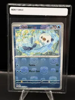 Pokemon TCG Oshawott Master Ball Pattern 021/086 White Flare NM Error PatternU - Image 1