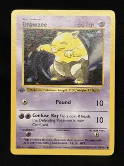 1999 Pokemon Drowzee 049/102 Base Set (Shadowless) 1st Edition NM/MT 🔥📈 - Image 1