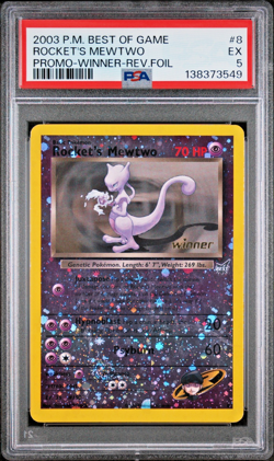 SWIRL PSA 5 2003 Pokemon Best Of Game Promo Rocket's Mewtwo #8 Reverse Holo - Image 1