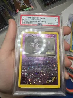 SWIRL PSA 5 2003 Pokemon Best Of Game Promo Rocket's Mewtwo #8 Reverse Holo - Image 3