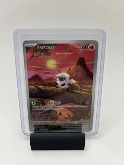 Pokemon TCG Larvesta 099/086 Sv: Black Bolt Illustration Rare Full Art Holo 60HP - Image 1