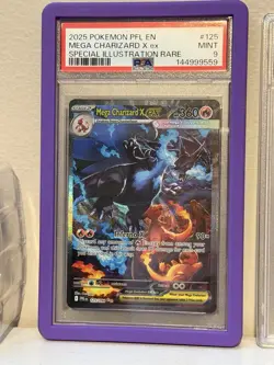 Pokemon 2025 Mega Charizard X ex 125/094 SIR Phantasmal Flames PSA 9 - Image 1
