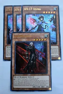 x3 K9-17 Izuna & K9-00 Lupis JUSH-EN031 JUSH-EN034 Ultra 1st Ed NM Yugioh Lot - Image 1