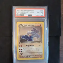 Pokemon Card Dark Machamp 1st Edition Team Rocket Rare Holo 10/82 PSA 8 - Image 1