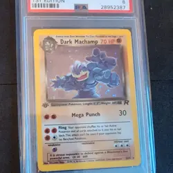 Pokemon Card Dark Machamp 1st Edition Team Rocket Rare Holo 10/82 PSA 8 - Image 2