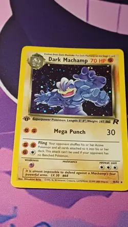 Dark Machamp 10/82 1st Edition Team Rocket Holo Rare WOTC Pokemon TCG - Image 1
