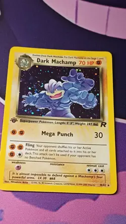 Dark Machamp 10/82 1st Edition Team Rocket Holo Rare WOTC Pokemon TCG - Image 2