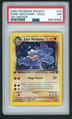 DARK MACHAMP HOLO 10 1ST EDITION ROCKET POKEMON PSA 7 - Image 1