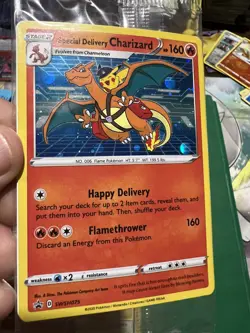 ***RARE Holographic Bleed*** Special Delivery Charizard SWSH075 Promo Card - Image 2