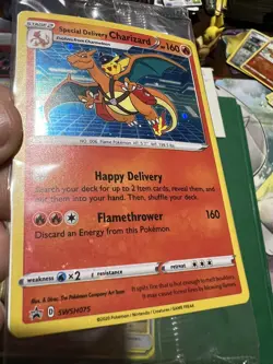 ***RARE Holographic Bleed*** Special Delivery Charizard SWSH075 Promo Card - Image 4
