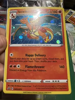 ***RARE Holographic Bleed*** Special Delivery Charizard SWSH075 Promo Card - Image 5
