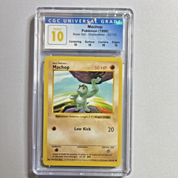 Pokemon Machop 52/102 Base Set Shadowless CGC PERFECT 10 (POP 1!!) 1999 English - Image 1