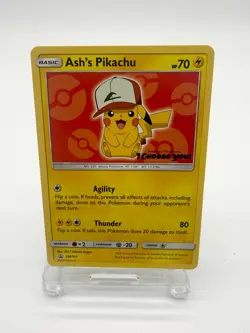 Pokemon Pikachu Card SM109 Black Star Promo 'I Choose You!' Ash's Pikachu NM - Image 1