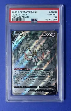 2023 Pokemon SWSH FA/Zacian V Crown Zenith #GG48 PSA 10 GEM MT - Image 1