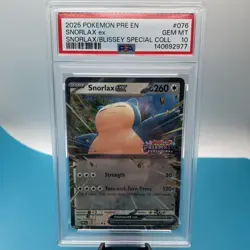 PSA 10 SNORLAX EX PRISMATIC STAMPED EXCLUSIVE #076 2025 POKEMON SNORLAX BLISSEY - Image 1
