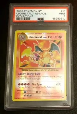 Pokemon XY Evolutions 2016 #11 Charizard-Rev.Foil PSA 9 - Image 1