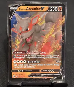 Hisuian Arcanine V Silver Tempest Ultra Rare Pokemon TCG 090/195 - Image 1