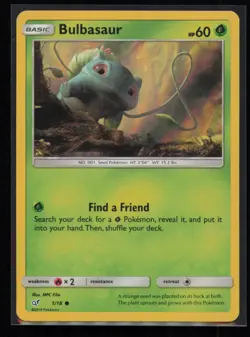 Bulbasaur 1/18 Pokemon Detective Pikachu Common Near Mint Holo Card - Image 1