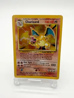 Pokemon Charizard 4/102 Base Set Holo Card Wotc Vintage MP - Image 1