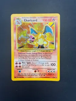 Pokemon Charizard 4/102 Base Set Holo Card Wotc Vintage MP - Image 3