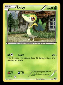 Snivy 1/12 Holo Rare 2011 Mcdonald's Promo Pokemon Card - 1 - Image 1