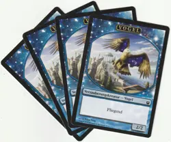 ✪ 4 MAGIC The Gathering VOGEL Blue Creature Token MTG TOKEN PLAYSET TOP - Image 1