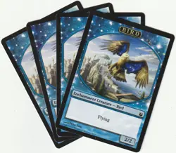✪ 4 MAGIC The Gathering BIRD Blue Token Creature MTG PLAYSET BNG/EN 2014 - Image 1