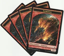 ✪ 4 MAGIC The Gathering ELEMENTAL Red Token Creature MTG PLAYSET OGW/EN 2016 - Image 1