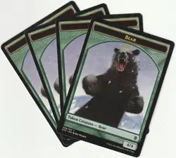 ✪ 4 MAGIC The Gathering BEAR Green Creature Token MTG TOKEN PLAYSET TOP - Image 1