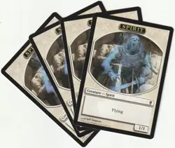 ✪ 4 MAGIC The Gathering SPIRIT White Creature Token PLAYSET CNS/EN NM/EX - Image 1