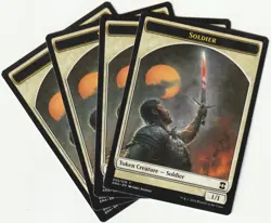 ✪ 4 MAGIC The Gathering SOLDIER White Creature Token MTG TOKEN PLAYSET TOP - Image 1