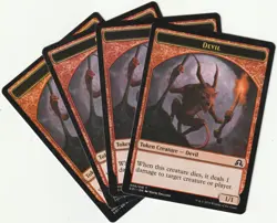 ✪ 4 MAGIC The Gathering DEVIL Red Creature Token PLAYSET SOI/EN 2016 - Image 1