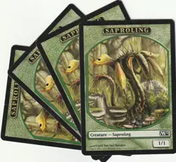 ✪ 4 MAGIC The Gathering SAPROLING Green Token Creature MTG PLAYSET M12/EN 2011 - Image 1
